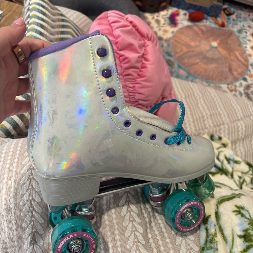 Impala Holographic Roller Skates with Teal Wheels